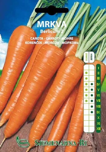 Carrot seed packet, variety Berlicum 2