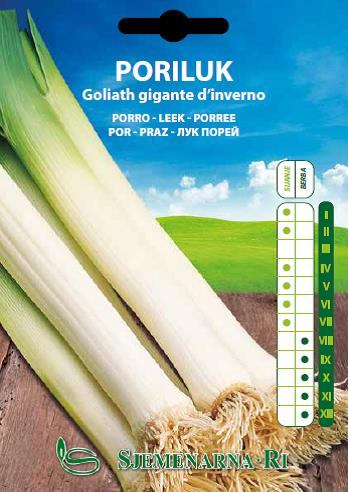 Leek seed packet, variety: Goliath gigante d'inverno