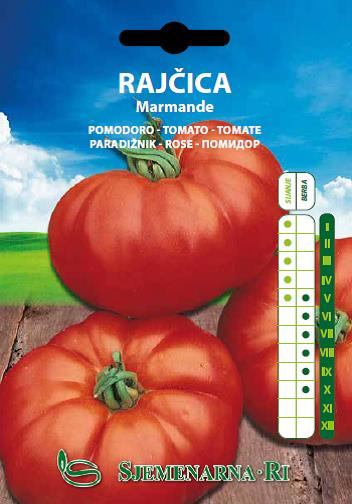 Tomato seed packet, variety: Marmande
